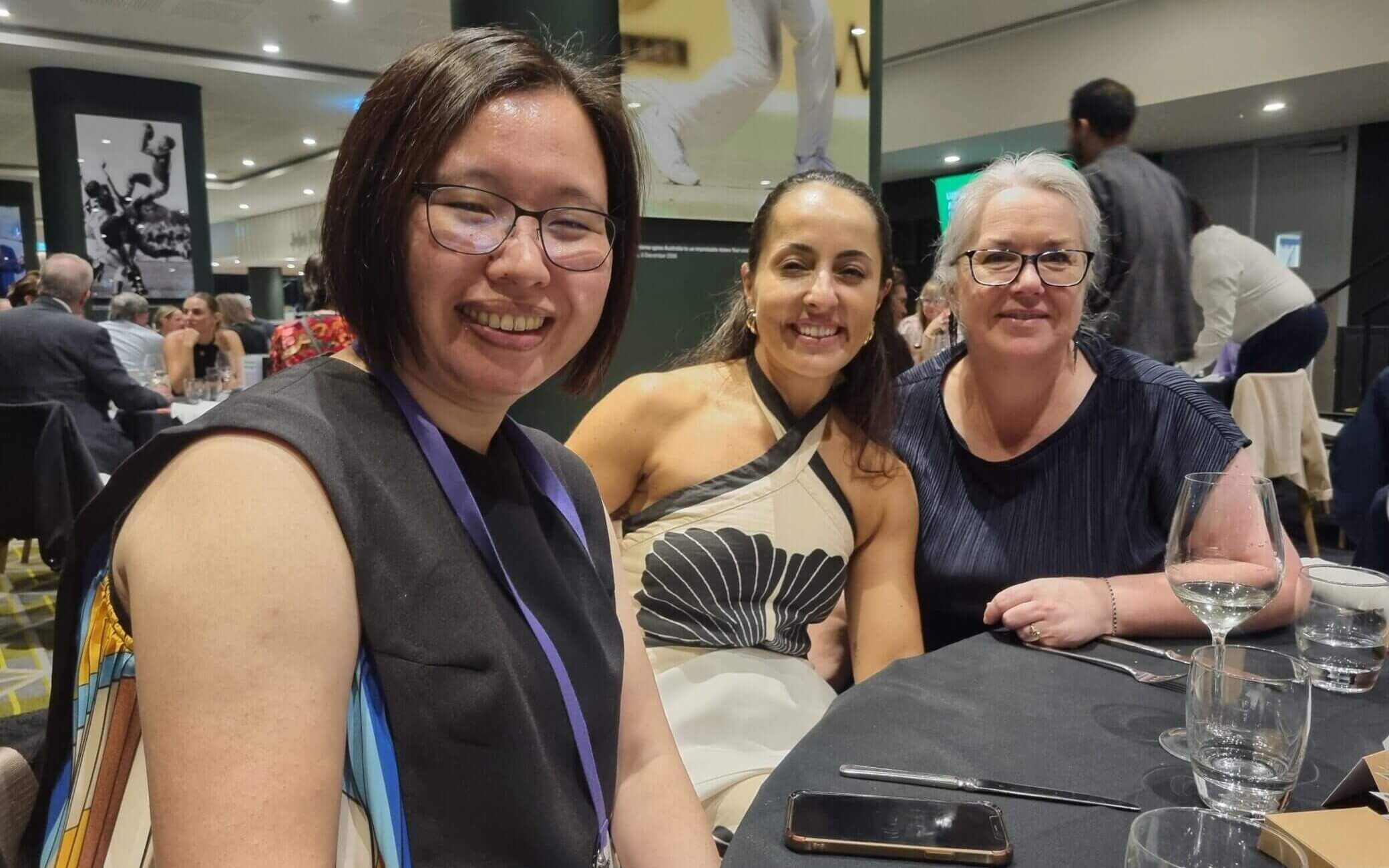 Yet Khor, Mariana Hoffman and Catherine Buchan at the TSANZ 2025 Scientific Meeting in Adelaide in March